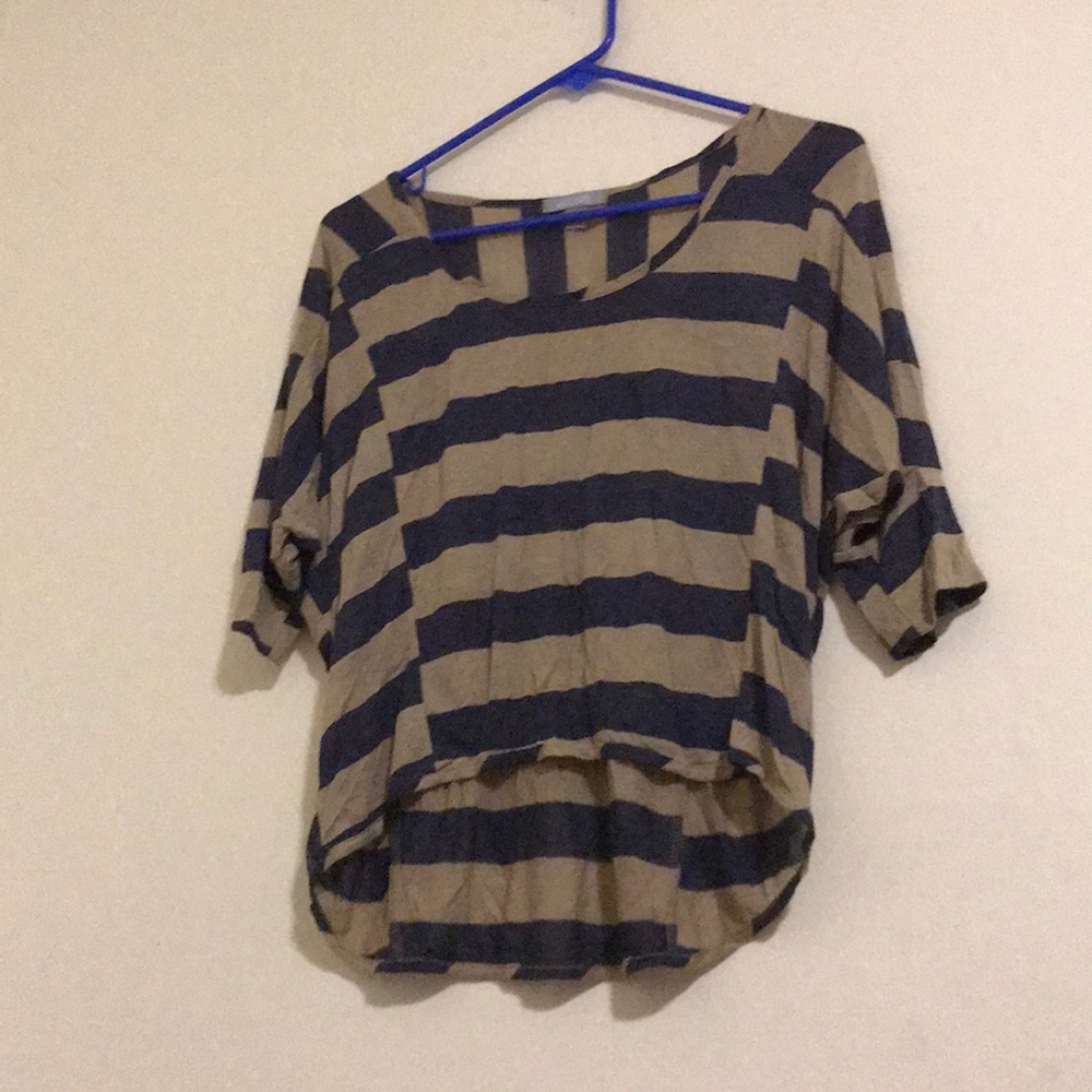 Hi-Low Striped Crop Top